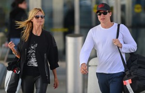 Heidi Klum and Vito Schnabel land in New York after a Mexican vacation