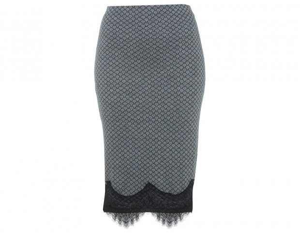 Pencil skirt con orlo di pizzo