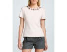 T-shirt con girocollo di swarovski