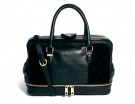 Bauletto in pelle con zip e tracolla