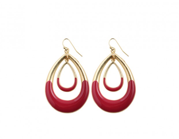 Gli orecchini oro e rosso