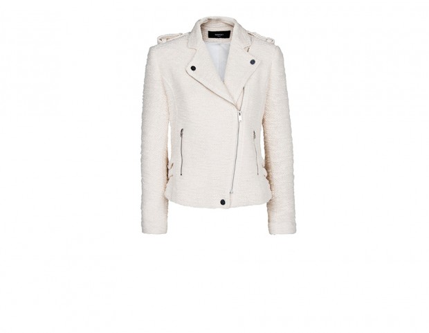 Biker jacket in lana bouclé