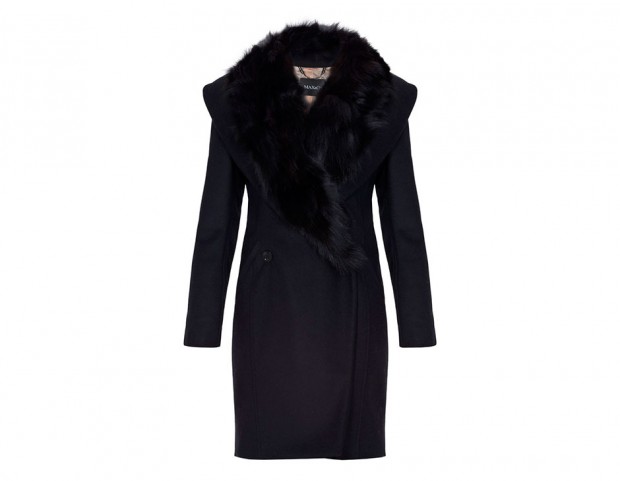 Cappotto con collo di pelliccia staccabile