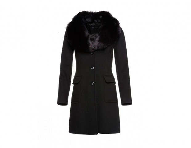 Coat classico con collo in faux fur