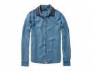 Camicia con collo ricamato
