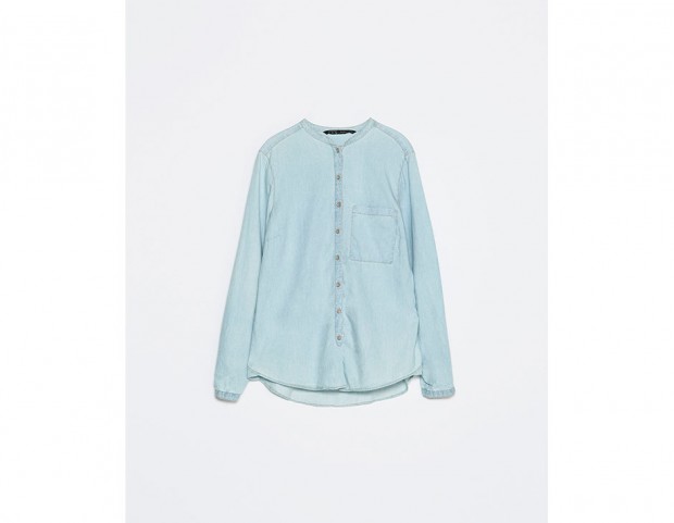 Camicia con collo alla coreana