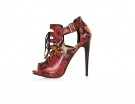 Snake print con lacci e open toe