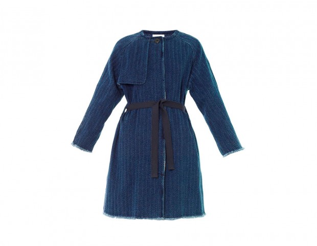 Trench coat in denim