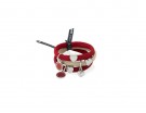 Bracciale in tessuto e cuori argento