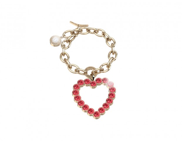 Bracciale con ciondolo a cuore e brillanti