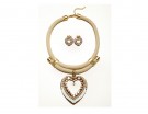 Parure collana e orecchini a cuore