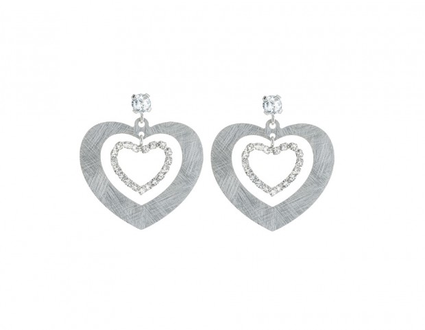 Orecchini a cuore e brillanti