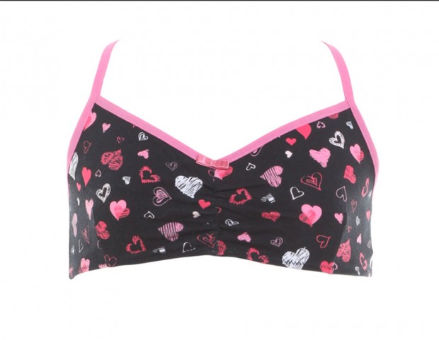 Brassiere stretch stampa a cuori
