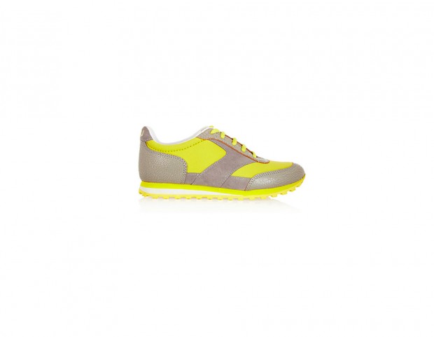 In pelle e neoprene giallo fluo