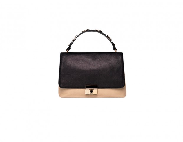 City-bag in pelle bicolor