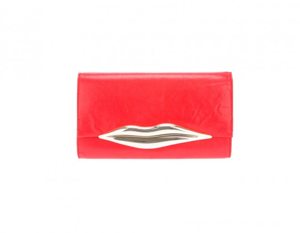 Maxi-pochette con labbra stilizzate
