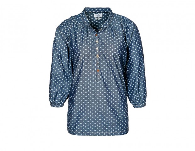 Camicia a pois con maniche a 3/4