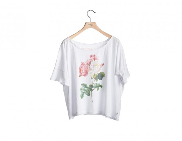 T-shirt in cotone stampa fiore