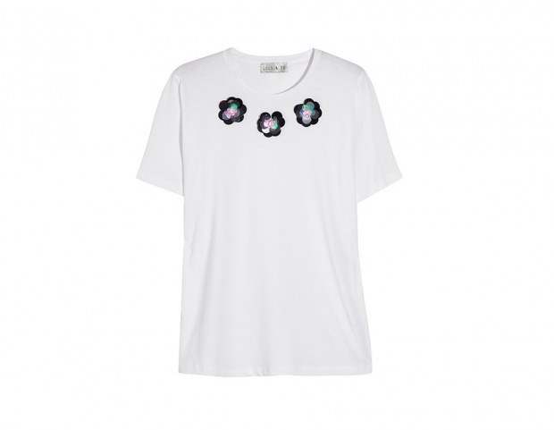 T-shirt bianca con applique