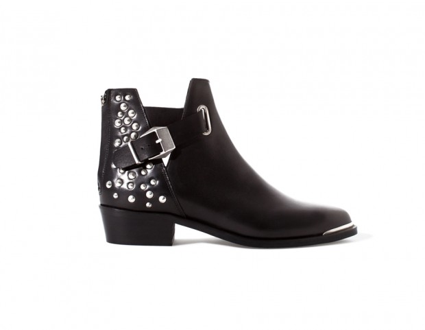 Stivaletto biker con borchie