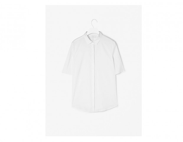 Camicia bianca a manica corta