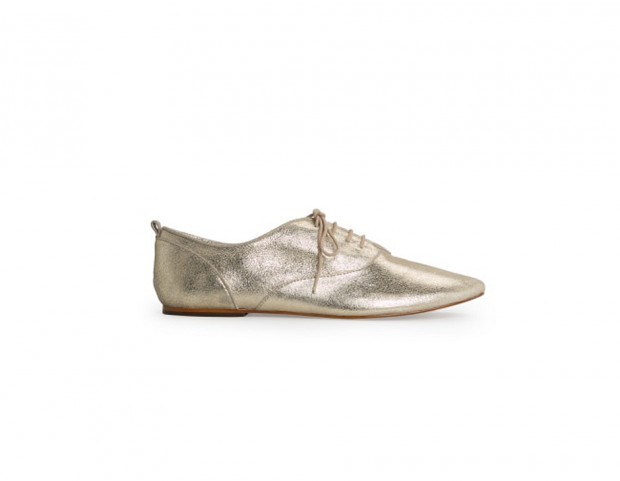Stringata in pelle metallizzata