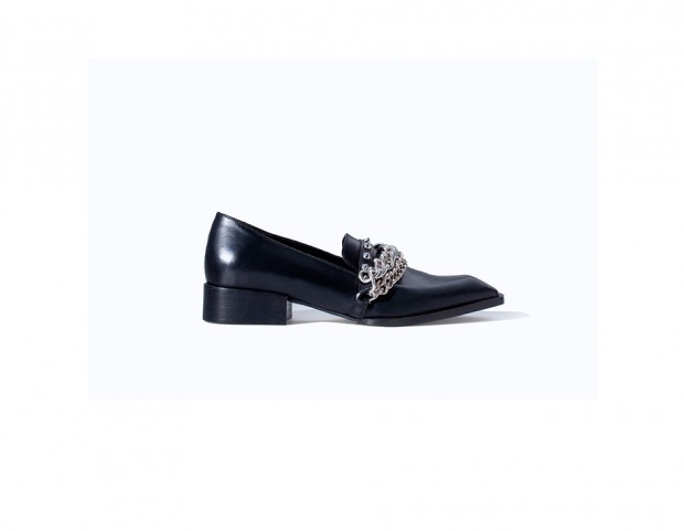Mocassini in pelle con catene