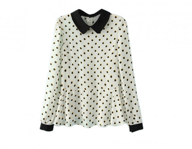 Maglia peplo a pois