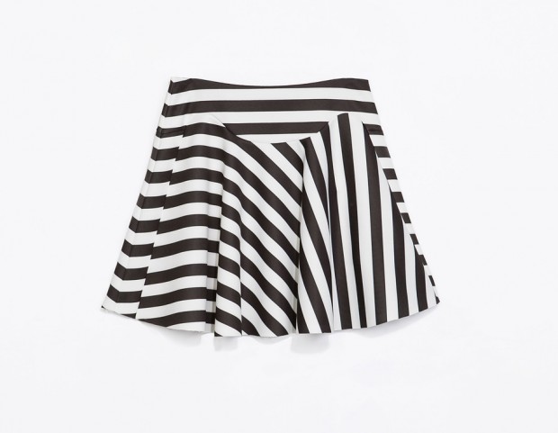 Minigonna con mix righe