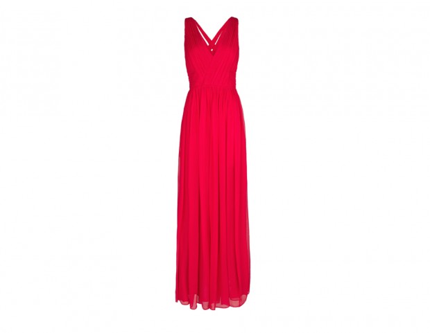 Rosso geranio con spalline incrociate sulla schiena