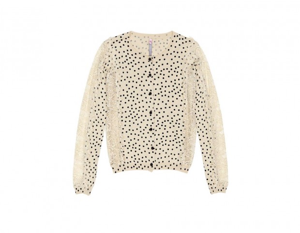 Pois e pizzo per il cardigan chic