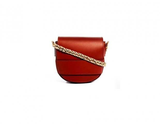 Tracollina di pelle con catena gold