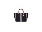 Shopper con manico rigido e borchie applicate