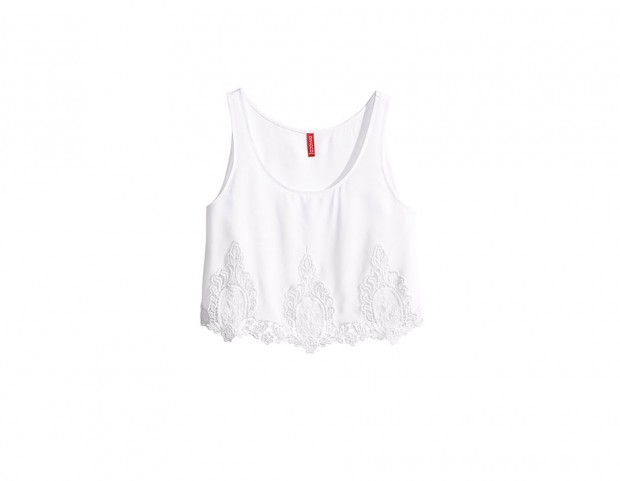 Crop top ricamato