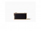 Pochette doppia con catena e profili metallizzati