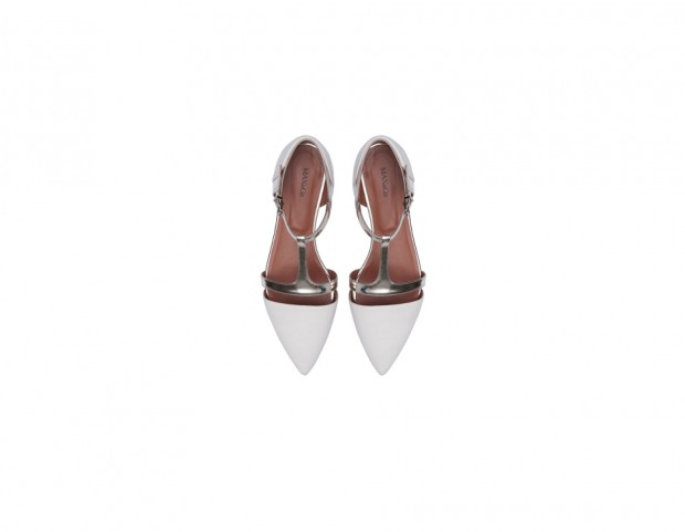 Ballerine a punta con dettagli “silver”