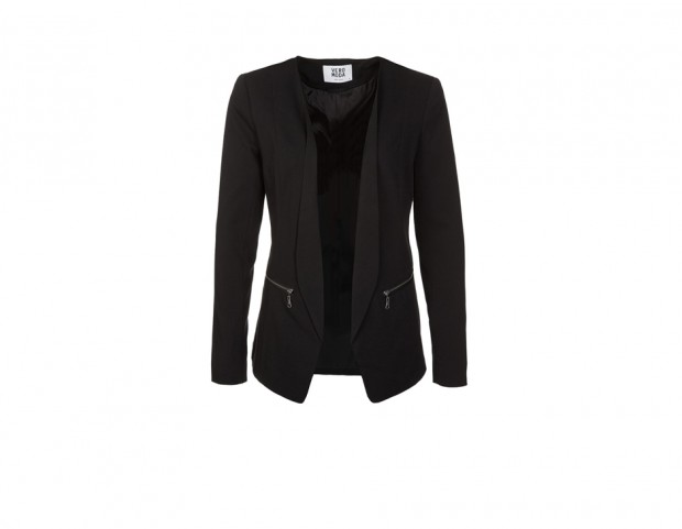 Blazer nero con taschine con zip
