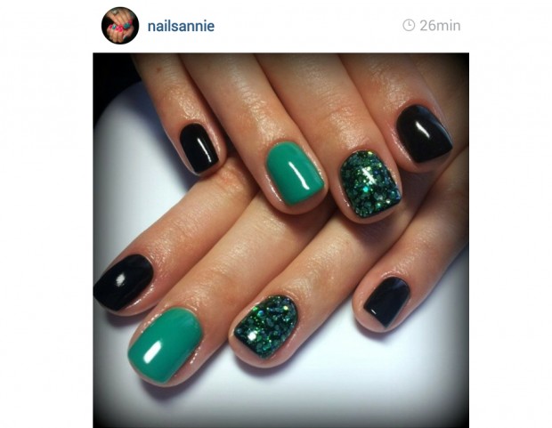 Nero, verde e glitter