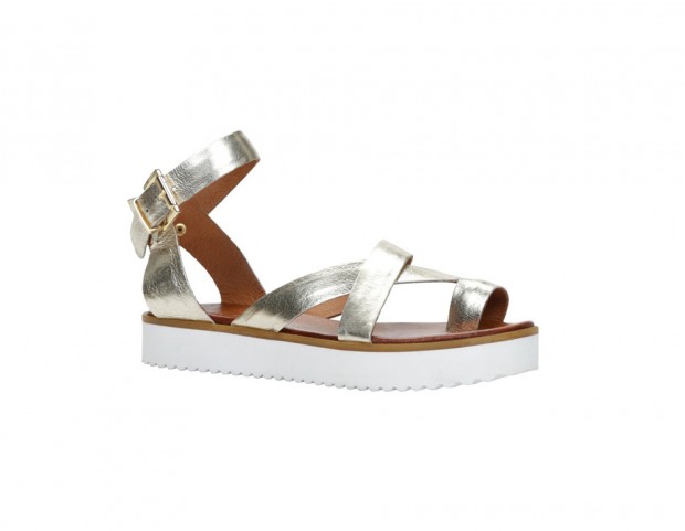 Flatforms in pelle metallizzata