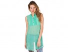 Blusa trasparente con ruches