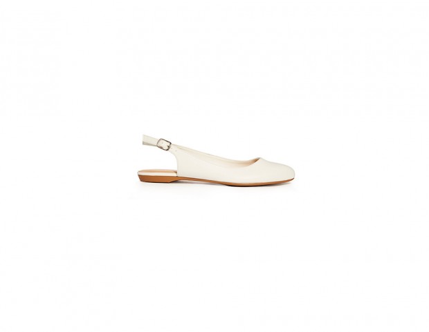 Scarpe flat in vernice bianca