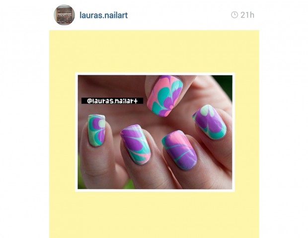 Fiori romantici con la Marble Manicure