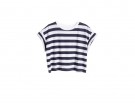 La t-shirt corta a righe navy