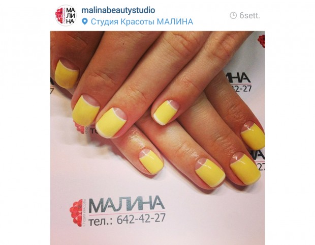 Manicure giallo sole