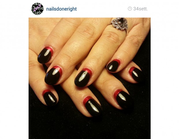 Reverse Manicure rossa e nera