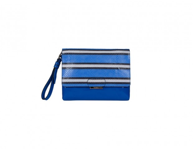 Pochette a righe effetto rettile