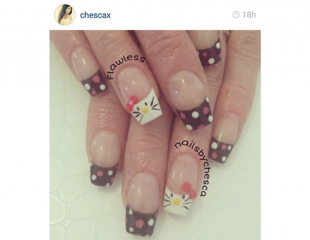 Pois e gattini per la french manicure