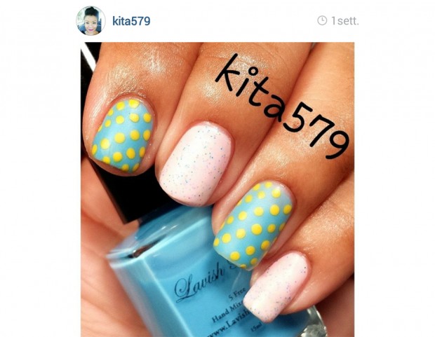 Polka dot manicure alternata