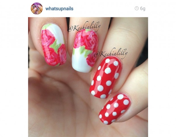 Polka dot e rose rosse