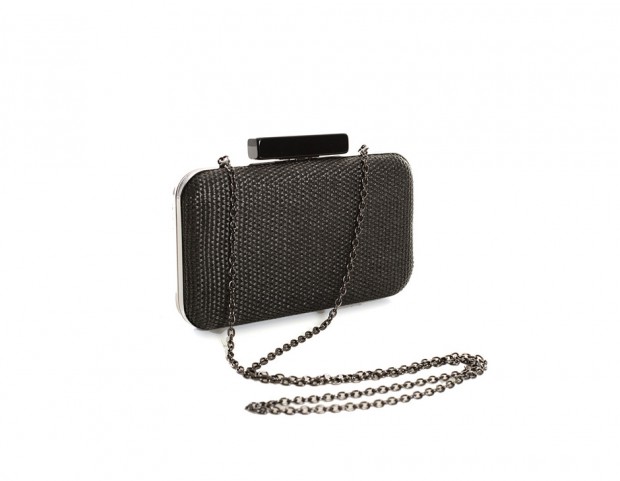 Clutch chic total black in rafia